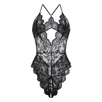 Open Crotch Bodysuit with Deep V-neck Detailing - Image 13