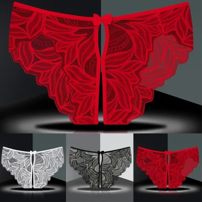 Open Crotch Sheer Panty with Mini Bowknot - Image 11